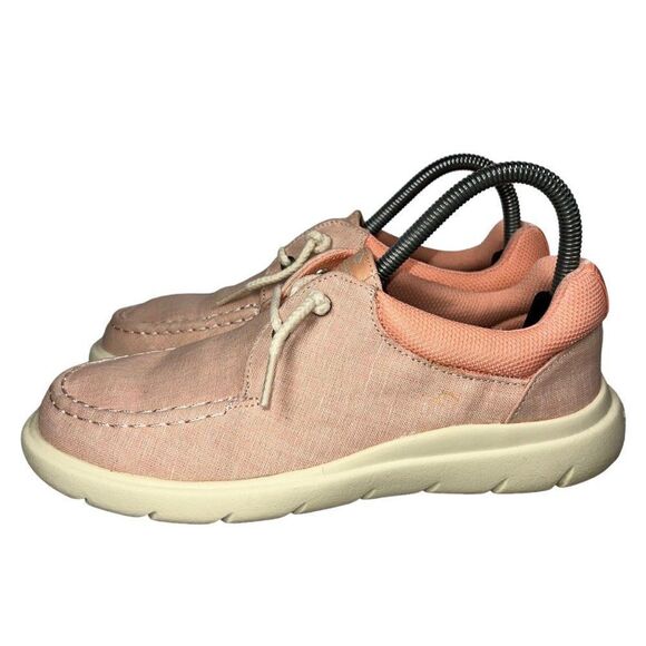 Sperry Top-Sider Captain's Moc Chambray Loafers Peach STS87231 Women's 7M - Picture 2 of 11